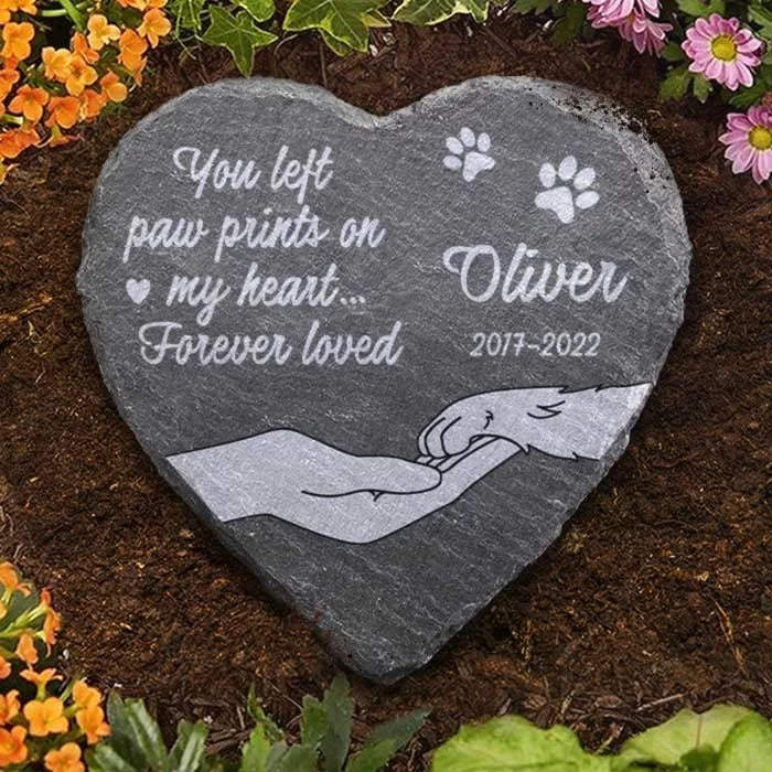 Your Paws Still Walk Beside Me - Custom Engraved Memorial Stone - Gift For Pet Owners, Pet Lovers