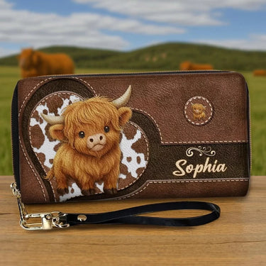 Soft Hearts, Strong Roots - Customizable Family Leather Long Wallet - Heartfelt Mother's Day Gifts for Mom and Grandma