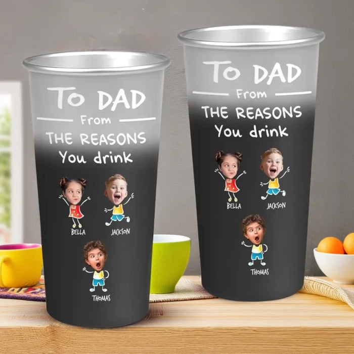 Custom Photo Sorry in Advance for Our Kid - Changing Color Cup with Custom Family Design - Father's Day, Thoughtful Gift Idea for Dad, Grandpa
