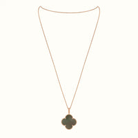 Alhambra Rose Inlay Clover Pendant Necklace