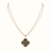 Alhambra Rose Inlay Clover Pendant Necklace