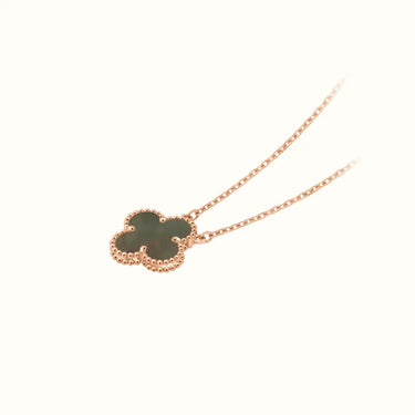 Alhambra Rose Smooth Inlay Clover Necklace