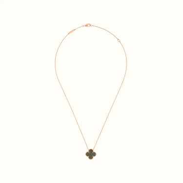 Alhambra Rose Smooth Inlay Clover Necklace