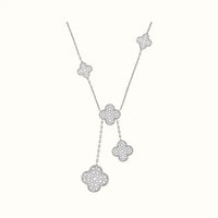 Alhambra White Cascading Clover Necklace