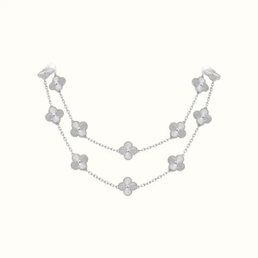 Alhambra White Clover Station Long Necklace