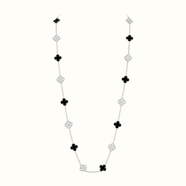 Alhambra White Contrast Motif Long Necklace
