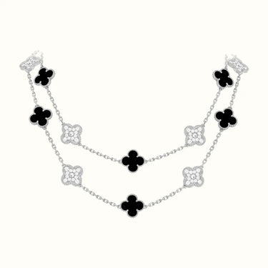 Alhambra White Contrast Motif Long Necklace