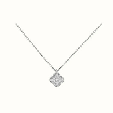 Alhambra White CZ Clover Pendant Necklace
