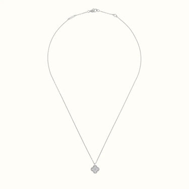 Alhambra White CZ Clover Pendant Necklace