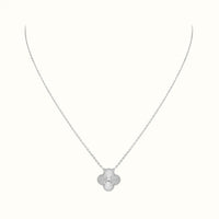 Alhambra White Fluted Clover Pendant Necklace