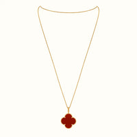 Alhambra Yellow Inlay Clover Pendant Necklace