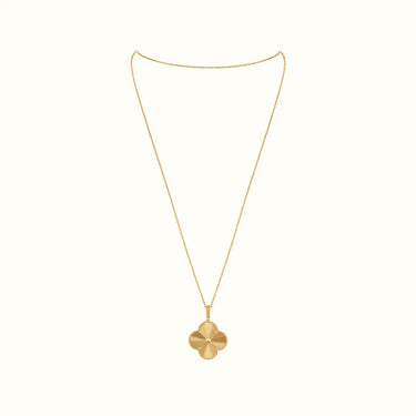 Alhambra Yellow Engraved Pendant Necklace