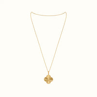 Alhambra Yellow Engraved Pendant Necklace
