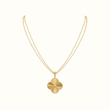 Alhambra Yellow Engraved Pendant Necklace