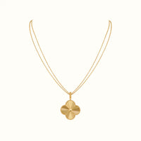 Alhambra Yellow Engraved Pendant Necklace