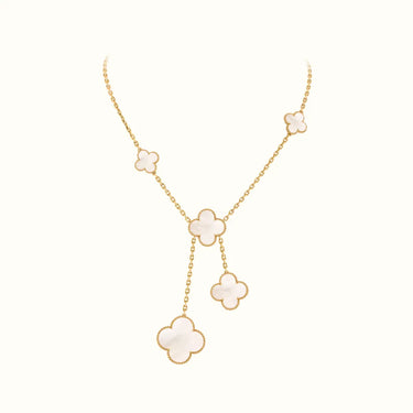 Alhambra Yellow Graduated Clover Drop Necklace