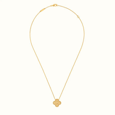 Alhambra Yellow Granulated Clover Necklace