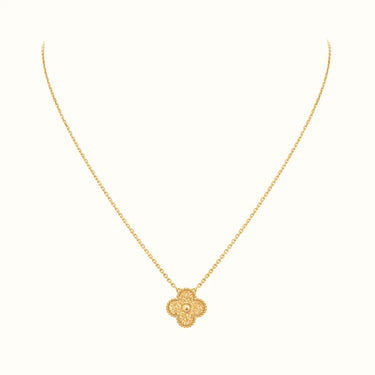 Alhambra Yellow Granulated Clover Necklace