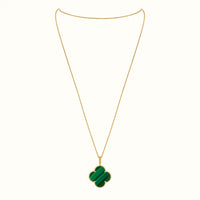 Alhambra Yellow Green Striped Clover Necklace