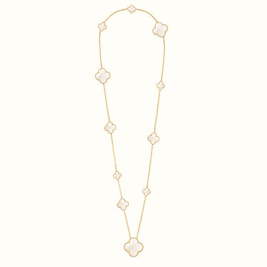 Alhambra Yellow Inlay Motif Long Necklace