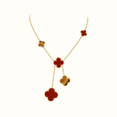 Alhambra Yellow Mixed Inlay Drop Necklace