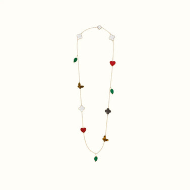 Alhambra Yellow Multicolor Motif Long Necklace