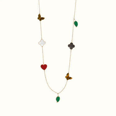 Alhambra Yellow Multicolor Motif Long Necklace