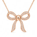 Amorette Ribbon Bow Pendant Necklace