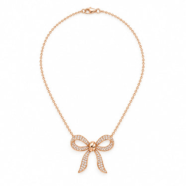 Amorette Ribbon Bow Pendant Necklace