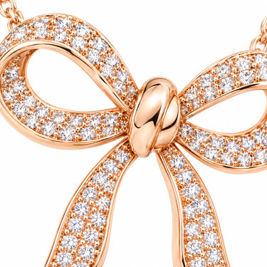 Amorette Ribbon Bow Pendant Necklace