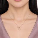 Amorette Ribbon Bow Pendant Necklace