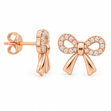 Amorette Ribbon Bow Stud Earrings