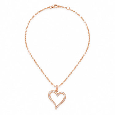 Amour Open Heart Pave Pendant Necklace