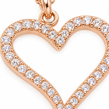 Amour Open Heart Pave Pendant Necklace