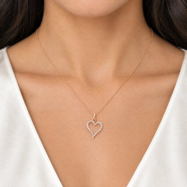 Amour Open Heart Pave Pendant Necklace
