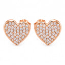 Amour Pave Heart Stud Earrings