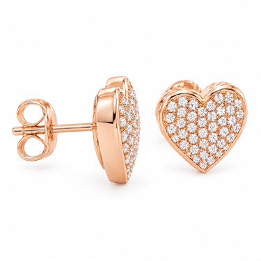 Amour Pave Heart Stud Earrings