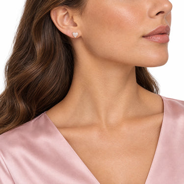 Amour Pave Heart Stud Earrings
