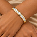 Aurelia Baguette Hinged Bangle Bracelet