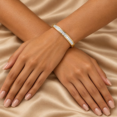 Aurelia Baguette Hinged Bangle Bracelet