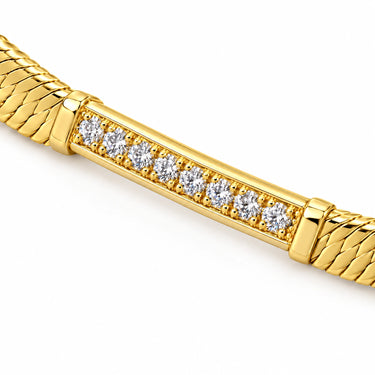 Aurelia Herringbone Pave Bar Bracelet