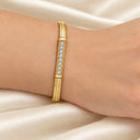 Aurelia Herringbone Pave Bar Bracelet