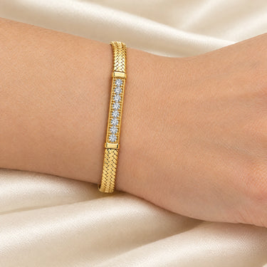 Aurelia Herringbone Pave Bar Bracelet