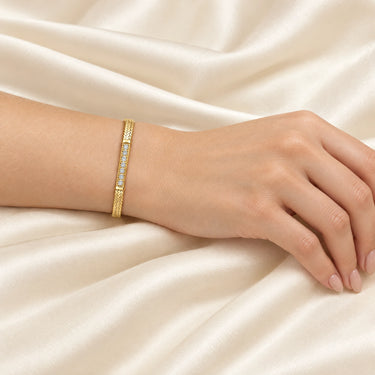 Aurelia Herringbone Pave Bar Bracelet