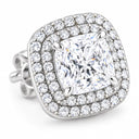 Aveline Cushion Double Halo Stud Earrings