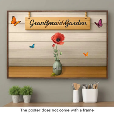 Where Joy Grows - Custom Printed Horizontal Poster with Your Design - Gift for Grandma, For Mom, Mother's Day