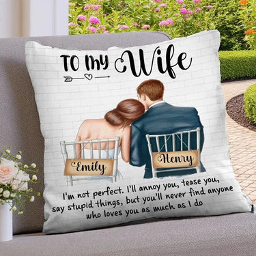 To My Wife: Forever Your Playful Pain - Customized Couple Pillow - Anniversary, Gift For Couple, Husband, Wife