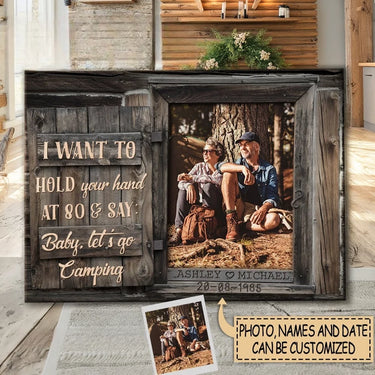 Custom Photo You, Me &amp; a Tent Full of Love - Personalized Name &amp; Date Canvas - Anniversary, Gift For Couples, Husband , Wife