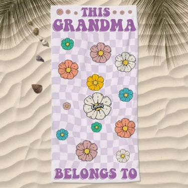 Sea Breeze, Sun-Kissed Ease - Custom Personalized Beach Towel for Family - Summer Vacation Gift, Gift For Mom, Grandma