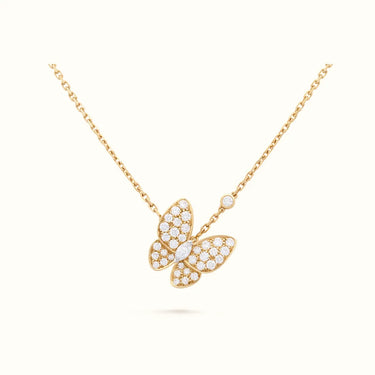 Butterflies Pavé Pendant Necklace